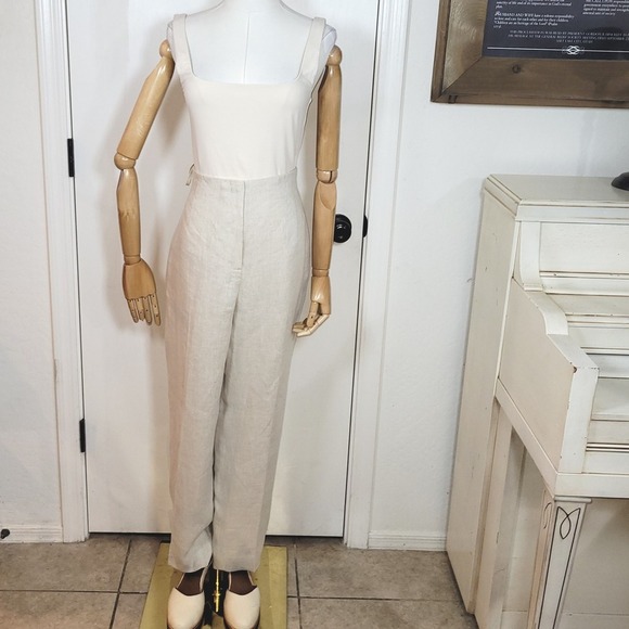 Vintage Talbots Irish Linen Trousers Pants Size 14 NWT High Rise Wide Leg - Picture 1 of 8